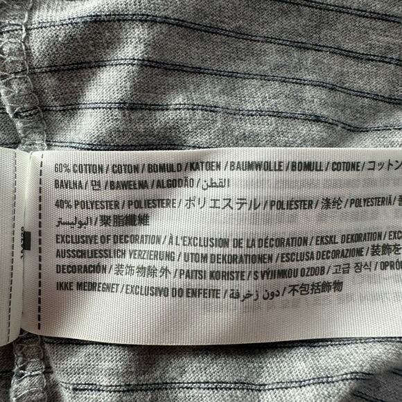 Abercrombie &‎ Fitch Henley Shirt Mens XL Gray Striped Muscle Fit Long Sleeve - Picture 6 of 6